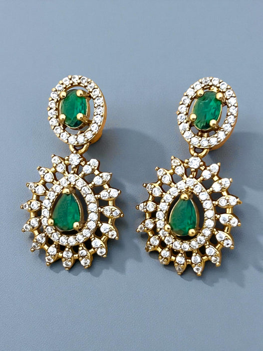 Crystal Halo Drop Earrings | CZ Sparkle