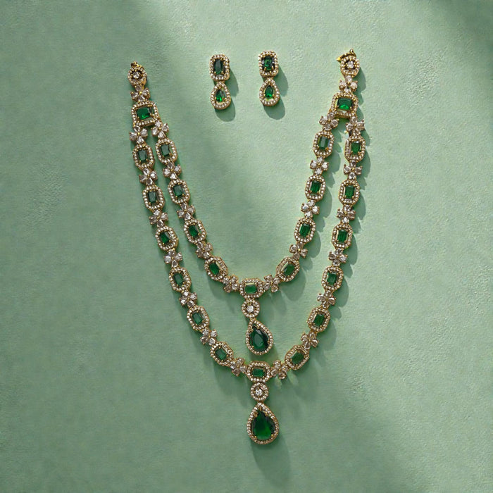 Aroopa Layered Crystal Necklace Set