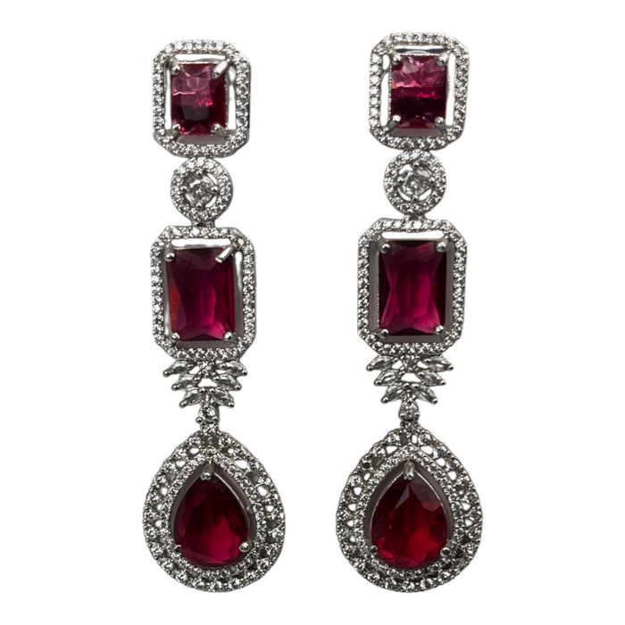 Aroopa Luxury Ruby Drop Bridal Necklace Set
