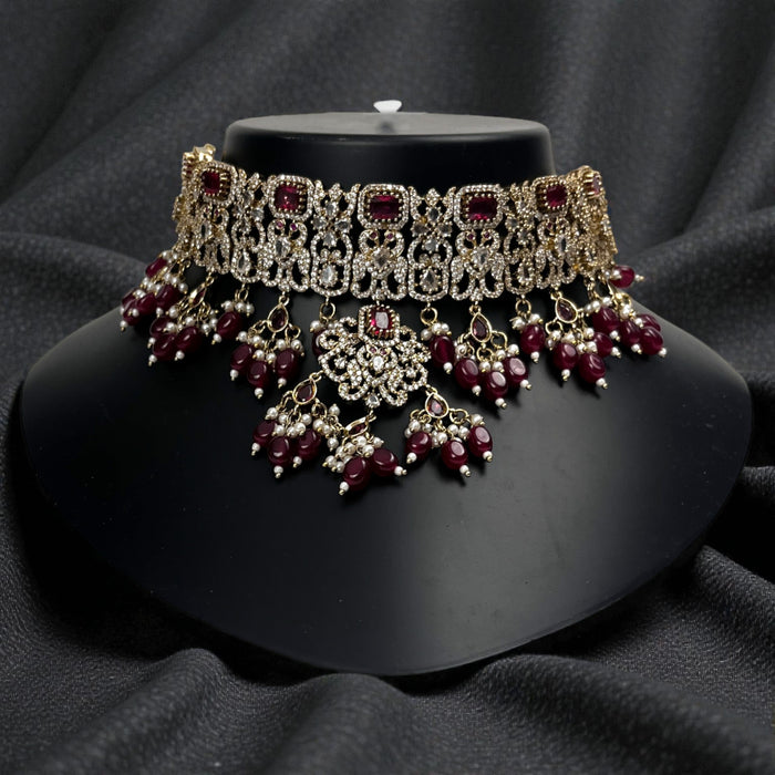 Aroopa Ruby Bridal Choker Set