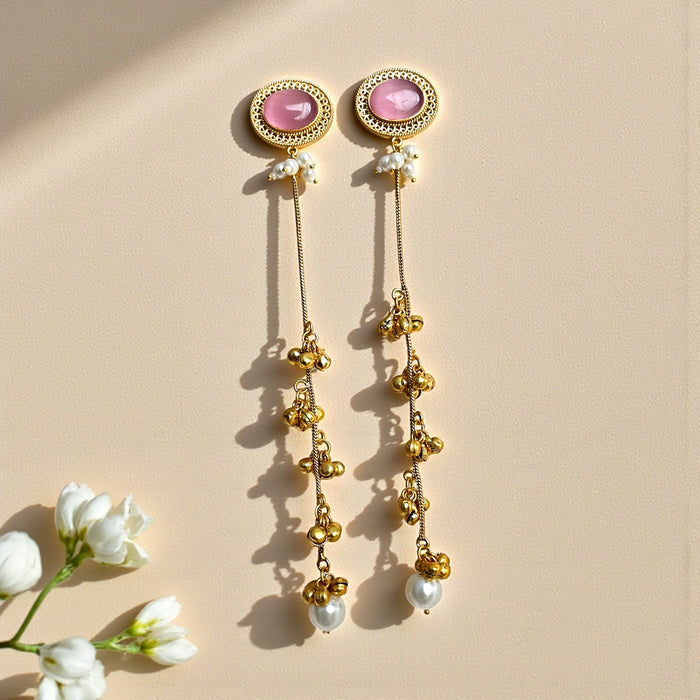 Aroopa Gold Finish Kashmiri Brass Earrings