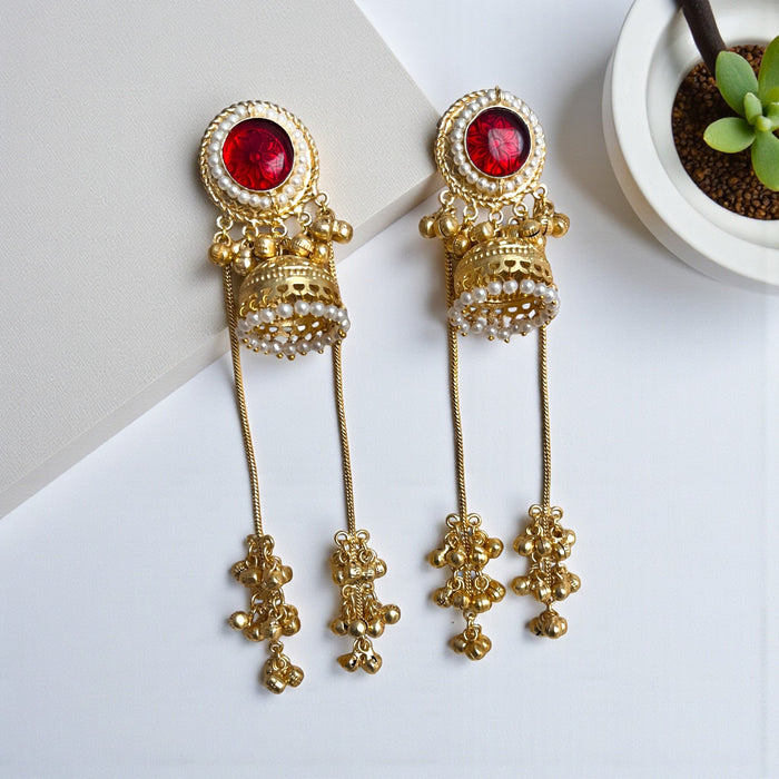 Aroopa Handcrafted Kundan Jhumka Earrings