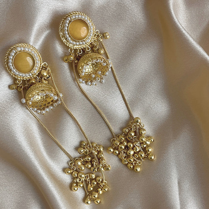 Aroopa Handcrafted Kundan Jhumka Earrings