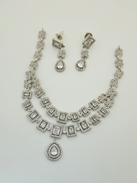 Aroopa CZ Statement Necklace Set for Weddings & Festive Wear