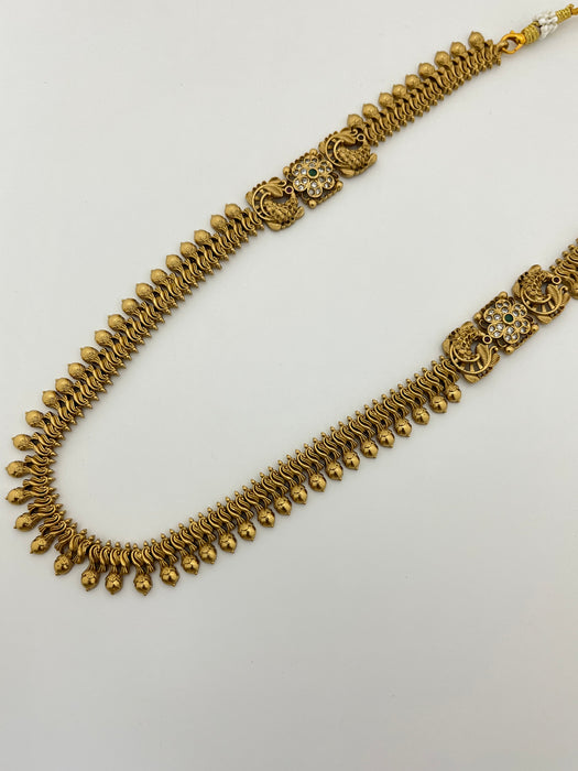 Antique Gold Finish Traditional Temple Necklace Set