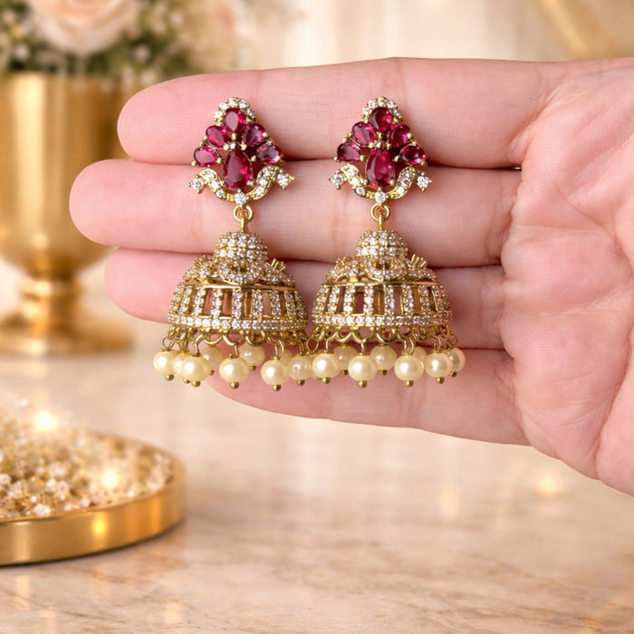 Aroopa Antique Gold Finish Jhumka