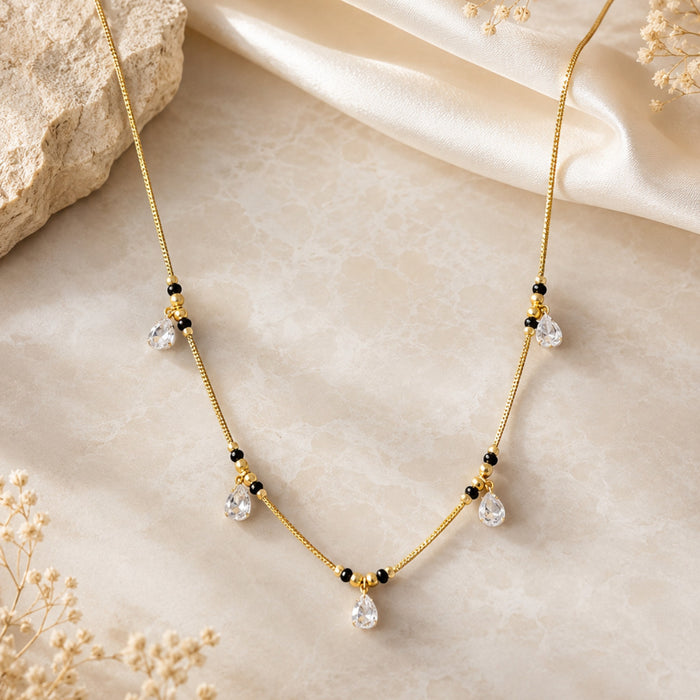 Aroopa Crystal Dewdrop Mangalsutra - Short