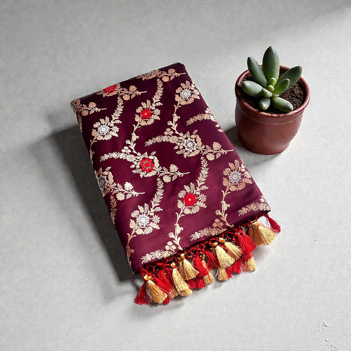 Aroopa Katan Silk Minakari Saree