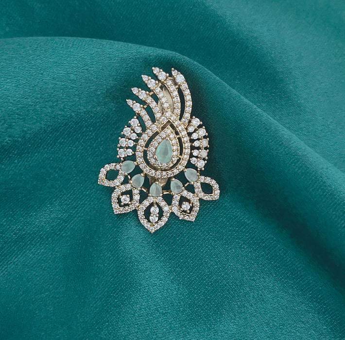 Aroopa Gold Finished AD studded Brooch