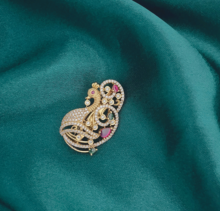 Aroopa AD studded Peacock style Brooch