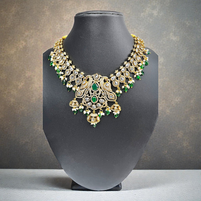 Aroopa Aaranya Emerald Bridal Kundan Necklace Set