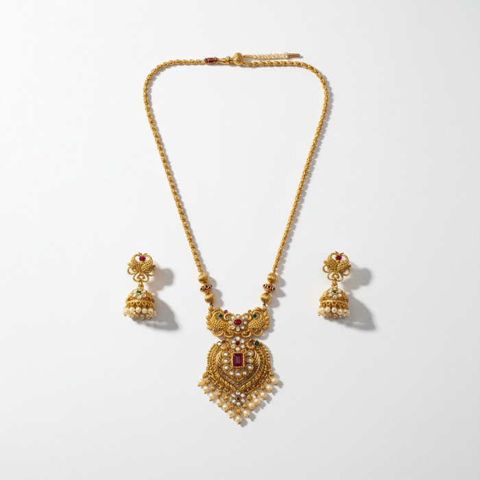 Aroopa Antique Floral Necklace Set