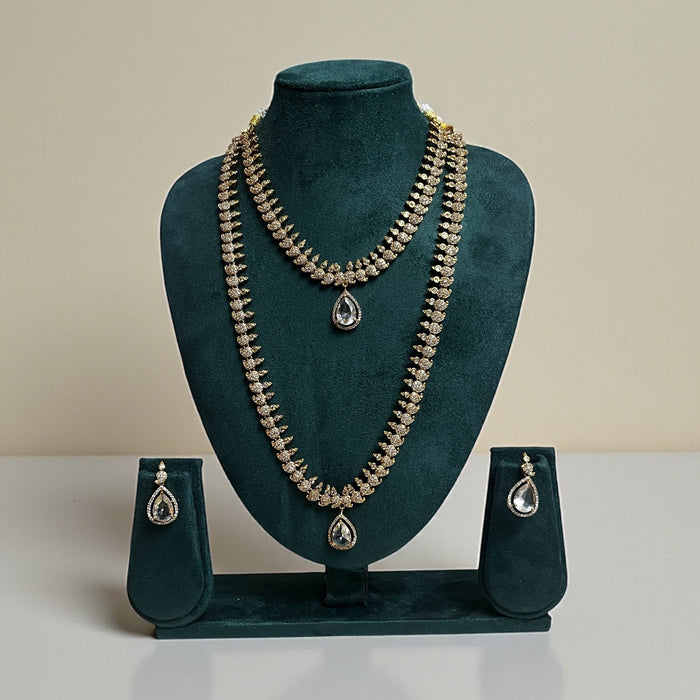 Aroopa Diamond Haram and Necklace Combo Set