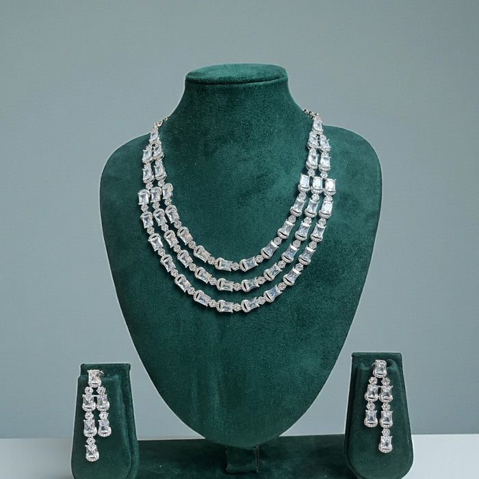 Aroopa Layered White Stone Necklace Set