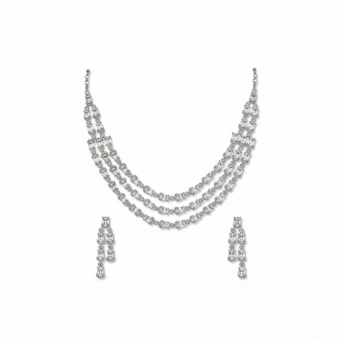 Aroopa Layered White Stone Necklace Set