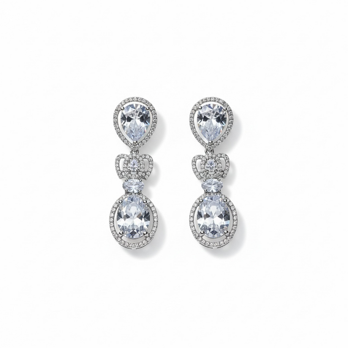 Aroopa Dual Layer White Stone Necklace Set