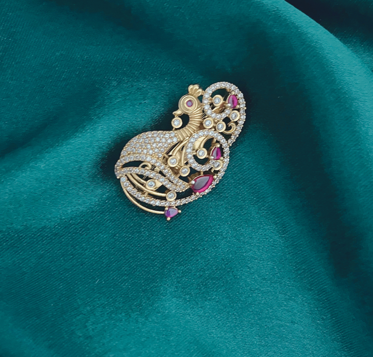 Aroopa AD studded Peacock style Brooch