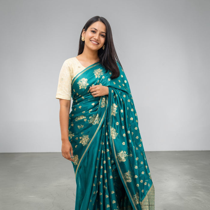 Aroopa Soft Silk Saree with small butti
