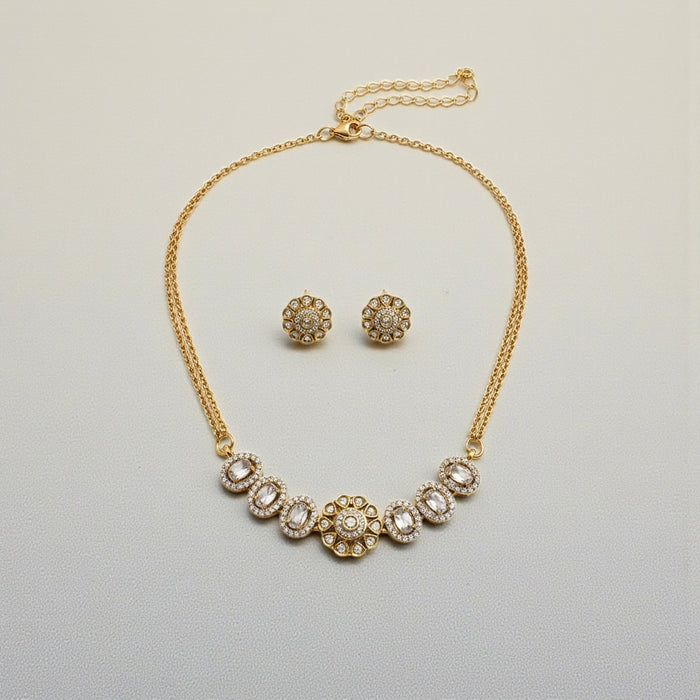 Aroopa Floral Stone Necklace Set