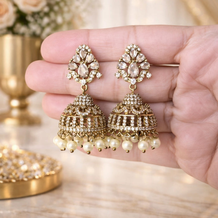 Aroopa Antique Gold Finish Jhumka
